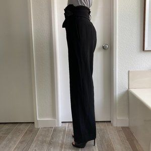 Babaton Belted Ruffle Hem Wide Leg Slacks